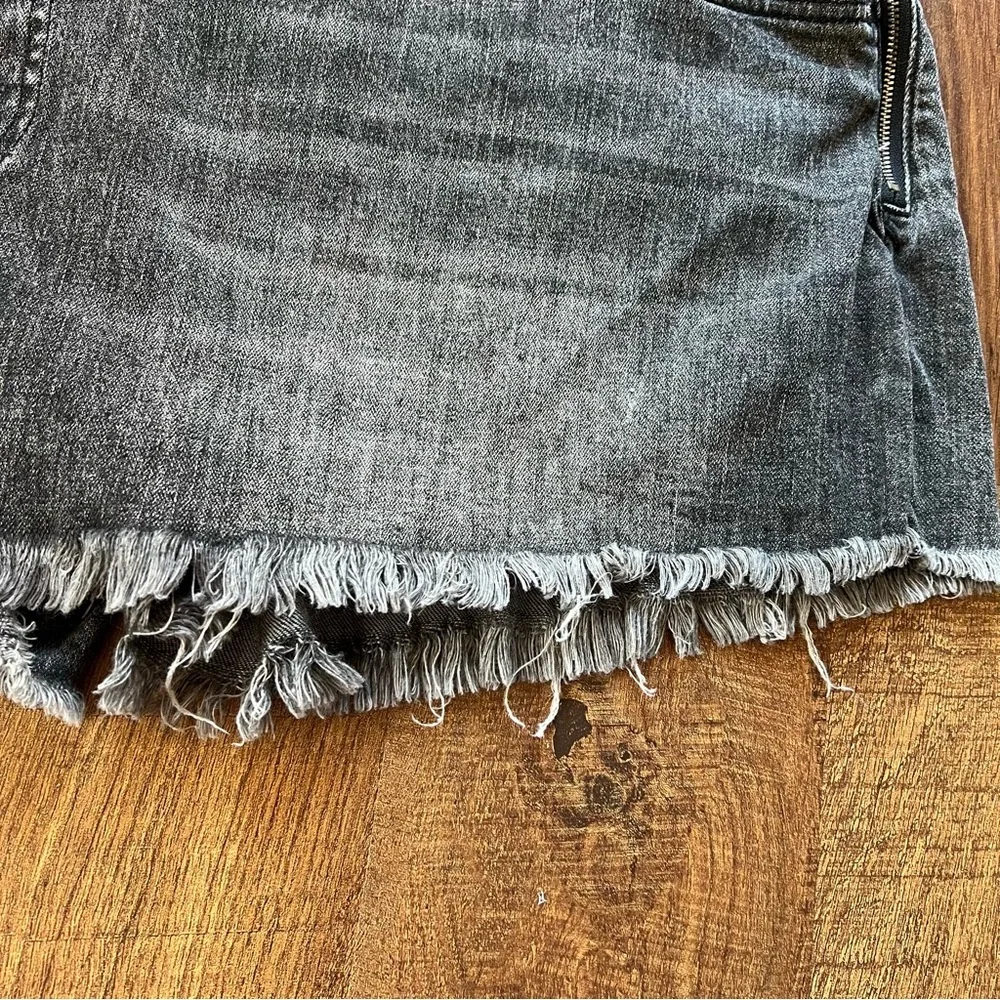 Anthropologie Gray Washed Denim Mini Shorts - Picture 3 of 7